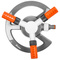 Bradas Arroseur à 3 branches WHITE LINE, gris/blanc/orange