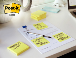 Post-it Bloc-note adhésif, 102 x 152 mm, sous film, jaune