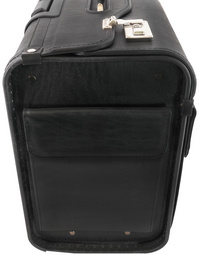 Alassio Valise pilote "SILVANA", cuir, avec trolley, noir