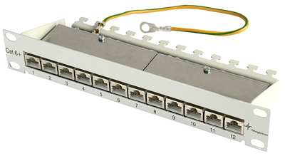 Telegärtner Panneau de brassage 10", Cat.6(prof) 1U, 12 RJ45