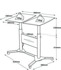 nobo Chariot de projection multimédia pour vidéo-projecteur/