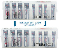 ANSMANN Boîte à piles à 8 compartiments, boîte de rangement