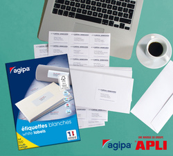 agipa Etiquette universelle, 105 x 35 mm, coins droits