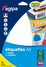 agipa Etiquette universelle, 19,3 x 32 mm, blanc