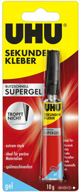 UHU Colle instantanée SUPERGEL, avec solvant, tube de 10 g