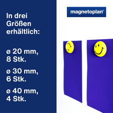 magnetoplan Aimants "Smiley", diamètre: 20 mm