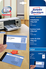 AVERY Zweckform Cartes de visite Quick & Clean, mat,260 g/m2