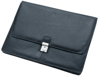 Alassio Porte-documents "TISSANO", cuir nappa, noir