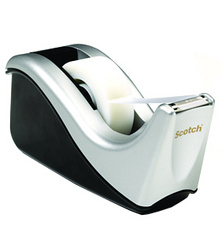 3M Scotch Dévidoir de bureau C60, rabattable, noir / argent
