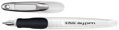 herlitz Stylo plume my.pen, plume: M, noir / blanc
