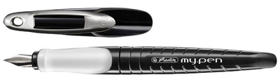 herlitz Stylo plume my.pen, plume: M, noir / blanc