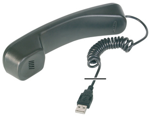DIGITUS Combiné téléphonique USB, noir, Plug-and-Play