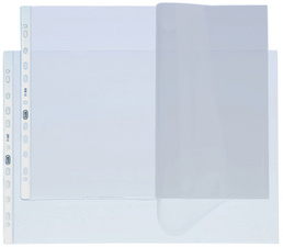 Pochette perforée ouverture en coin 0.06mm - A4 film PP - 10 pochettes  transparentes