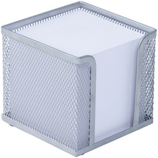 WEDO Bloc cube avec boîtier "Office", fil métallique, argent