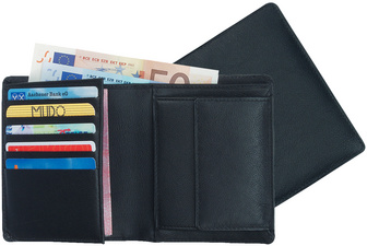Alassio Portefeuille combiné, cuir, noir