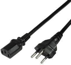 LogiLink Câble d'alimentation Suisse, 1,8 m, noir