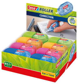 tesa ecoLogo Mini roller de correction jetable, 5 mm x 6 m
