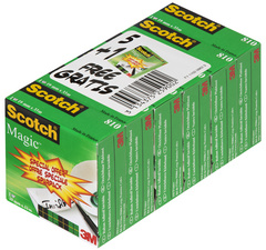3M Scotch Ruban adhésif Magic 810, pack promo, 19 mm x 33 mm