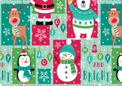 SUSY CARD Papier cadeau de Noël "ours bonhomme de neige"