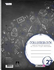 LANDRÉ Cahier à spirale "college", A4, ligné, 160 pages