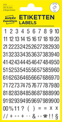 AVERY Zweckform Stickers de chiffres, chiffres 0-9, noir