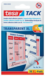 tesa TACK Pastilles adhésives XL, double face, transparent