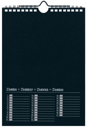 folia Calendrier mural créatif, 170 x 240 mm, noir
