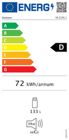 BOMANN Réfrigérateur VS 2195.1, acier inoxydable