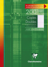 Clairefontaine Copies doubles non perforées, A4, 200 pages