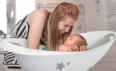 keeeper kids Baignoire pour bébé "natalia stars", blanc