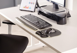 Fellowes Repose-poignet pour clavier Photo Gel, noir/blanc