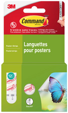 3M Command Languette autocollante pour posters, S, blanc