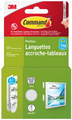 3M Command Languettes accroche-tableaux, taille: S, noir