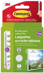 3M Command Languettes accroche-tableaux, taille M, étroit