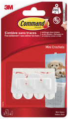 3M Command Mini-crochet,  plastique, taille: S, blanc
