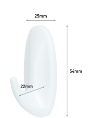 3M Command Crochet design, plastique, taille: M, blanc