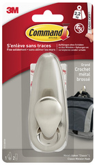 3M Command Crochet en métal "Classic", taille L, argent