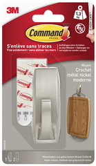 3M Command Crochet en métal "Modern", taille: M, argent