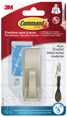 3M Command Crochet pour salle de bain métal "Modern", argent