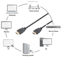 DIGITUS Câble de raccordement High Speed, HDMI-A - HDMI-A