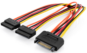 DIGITUS Câble d'alimentation interne en Y, SATA 15 broches