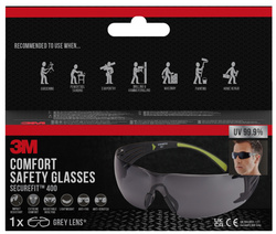 3M Lunettes de protection SecureFit SF400GC1, teinte : gris