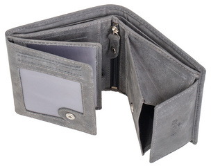 PRIDE&SOUL Portefeuille RFID, format portrait, cuir, gris
