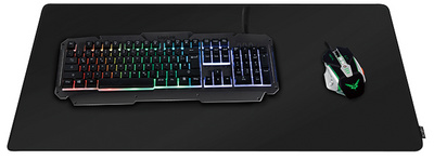 LogiLink Tapis souris gaming, bords cousus, taille XL, noir