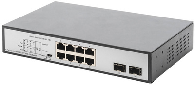 DIGITUS Switch Gigabit PoE 19", 8 ports, Unmanaged