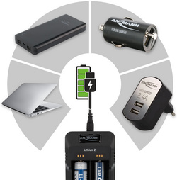 ANSMANN Chargeur "Lithium 2", pour batteries NiMH & Li-Ion
