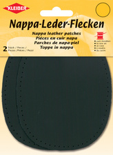 KLEIBER Patch en cuir nappa, 125 x 100 mm, gris foncé