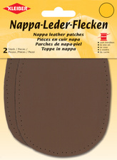 KLEIBER Patch en cuir nappa, 125 x 100 mm, gris foncé