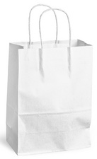 MAILmedia Sac en papier avec cordelette, 8,7 litres, blanc