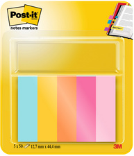 Post-it 683HF5 Étui transparent pour notes d'index 11,9 x 43,2 mm avec 5  blocs de 20 notes